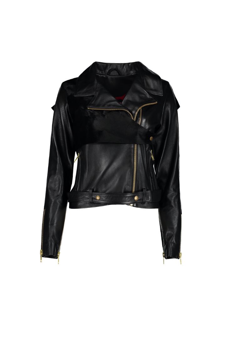  
PRE ORDER ONLY - Expect your piece to be shipped up to 20 working days after placing your order.
BELTED BIKER LEATHER JACKET WITH FUR DETAILS
Composition: Jacket: leather / Lining: polyester
Care Instructions: Leather specialized cleaning
Fit: Designed for a slim fit
Color: black
Model is wearing a size small
Size Chart