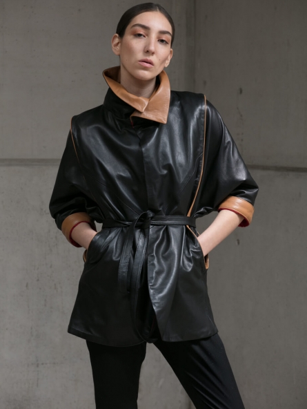 CAROLL JACKET BLACK FRONT -