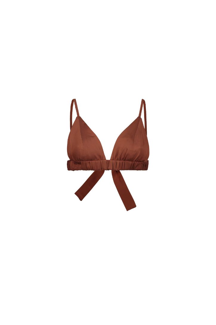 SATIN BRALETTE WITH ADJUSTABLE BACK AND STRAPS
Composition: 100% satin rayon
Care Instructions: Dry clean only
Fit: Designed for a slim fit
Color:  Copper brown
Size Chart
*DUE TO MONITOR DIFFERENCES, ACTUAL COLOR MAY VARY SLIGHTLY FROM WHAT APPEARS ONLINE*
** THIS IS A LIMITED EDITION ITEM , NO RESTOCK **
