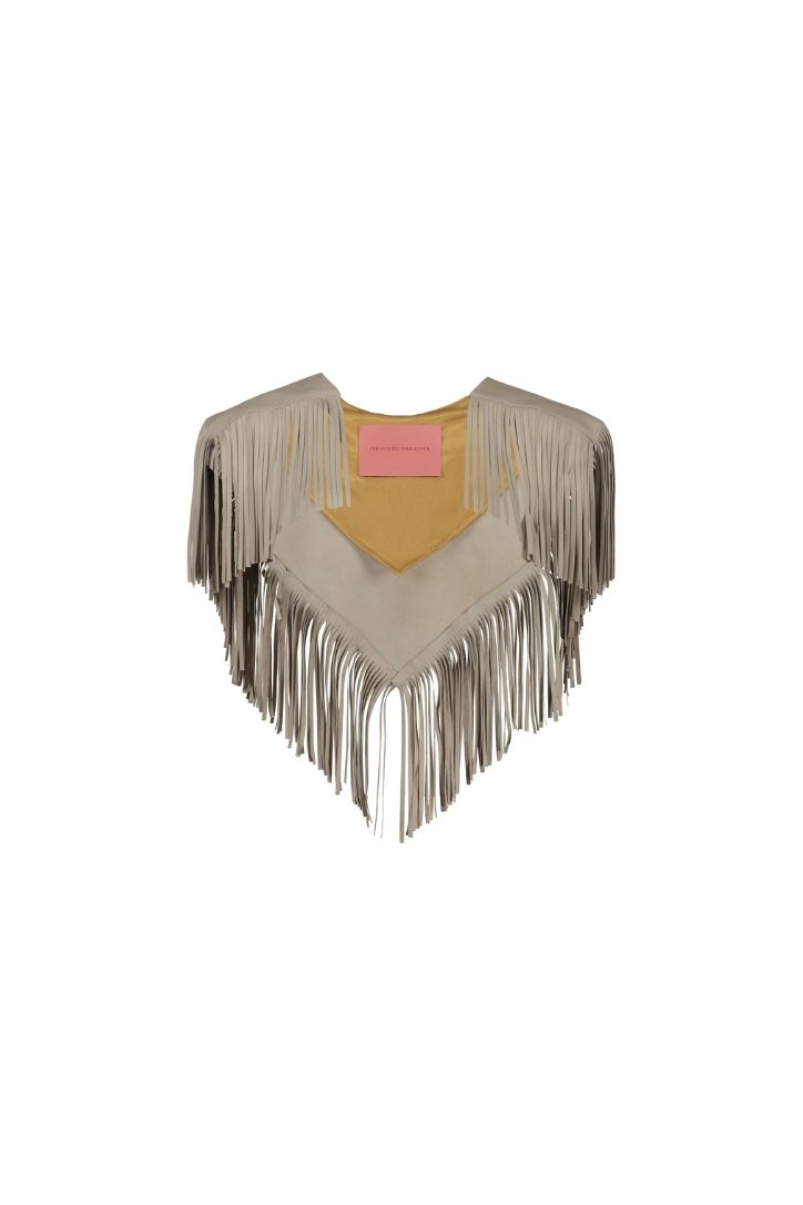 PRE ORDER ONLY – Expect your piece to be shipped up to 20 working days after placing your order.
LEATHER MINI CAPE WITH FRINGES


















Composition: 100% lambskin leather no lining


















Care Instructions: Leather specialized cleaning













Fit: Designed to fit all sizes
Color Variations: ivory - red
Size Chart
*ACTUAL COLOR MAY VARY SLIGHTLY FROM WHAT APPEARS ONLINE*