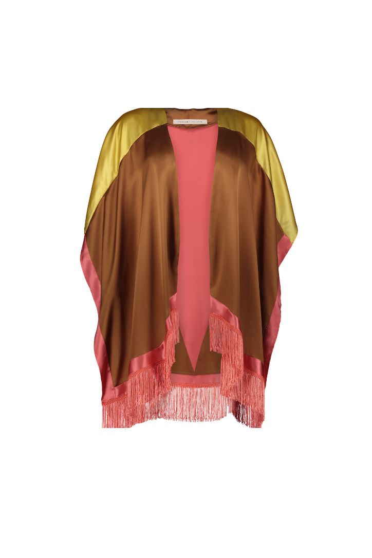 PRE ORDER ONLY – Expect your piece to be shipped up to 20 working days after placing your order.
COLOR BLOCK SILK CAPE WITH FRINGES





Composition: 100% silk, no lining

Care Instructions:  Dry cleaning

Fit: Oversized

Color: maple/black/yellow

Size Chart

*ACTUAL COLOR MAY VARY SLIGHTLY FROM WHAT APPEARS ONLINE*

 