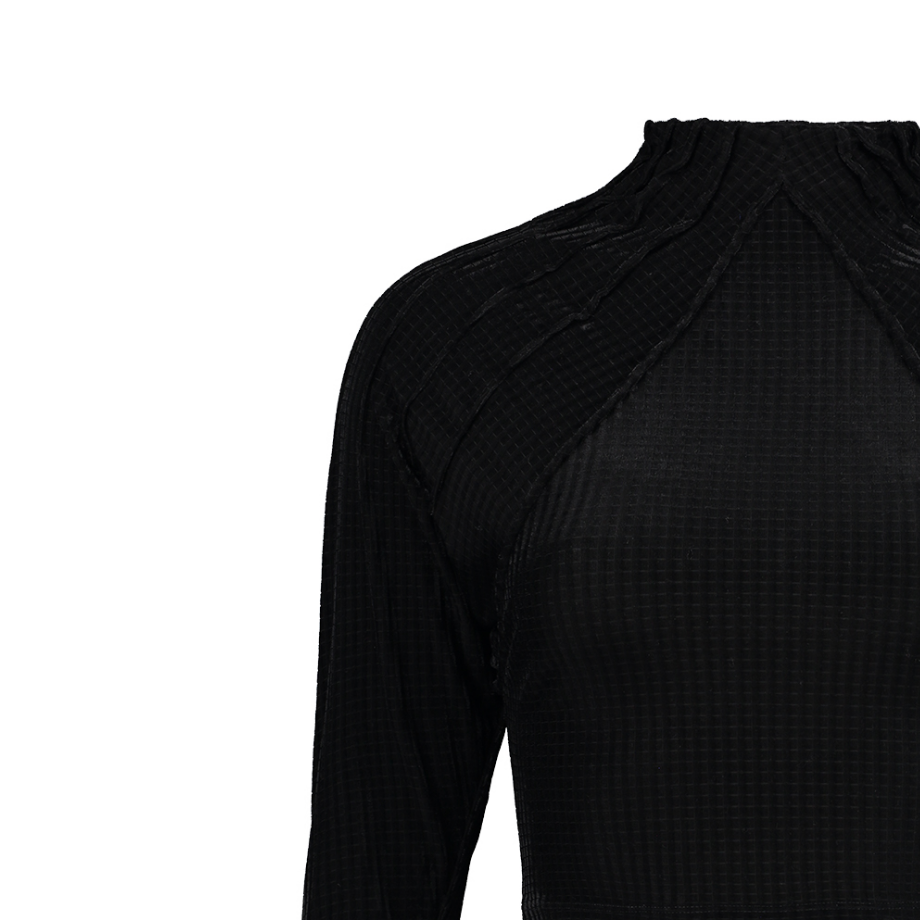 BLACK VELVET PINTUCK BODYSUIT