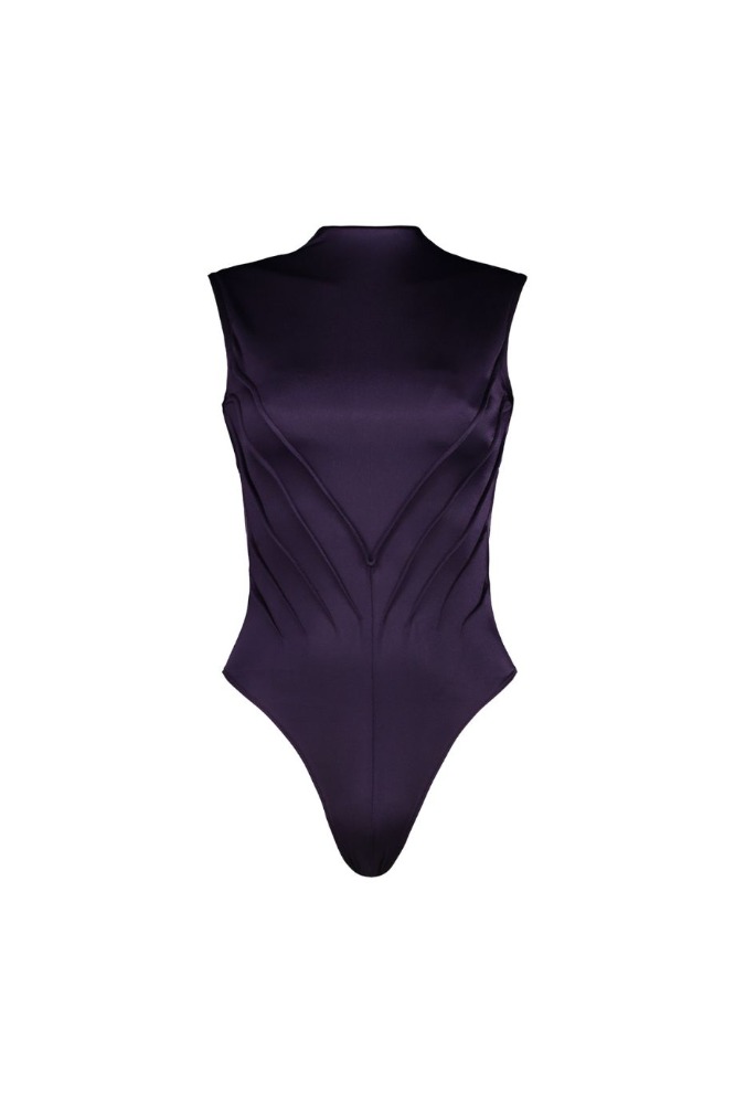 CORSET BODYSUIT NUDE/PURPLE
