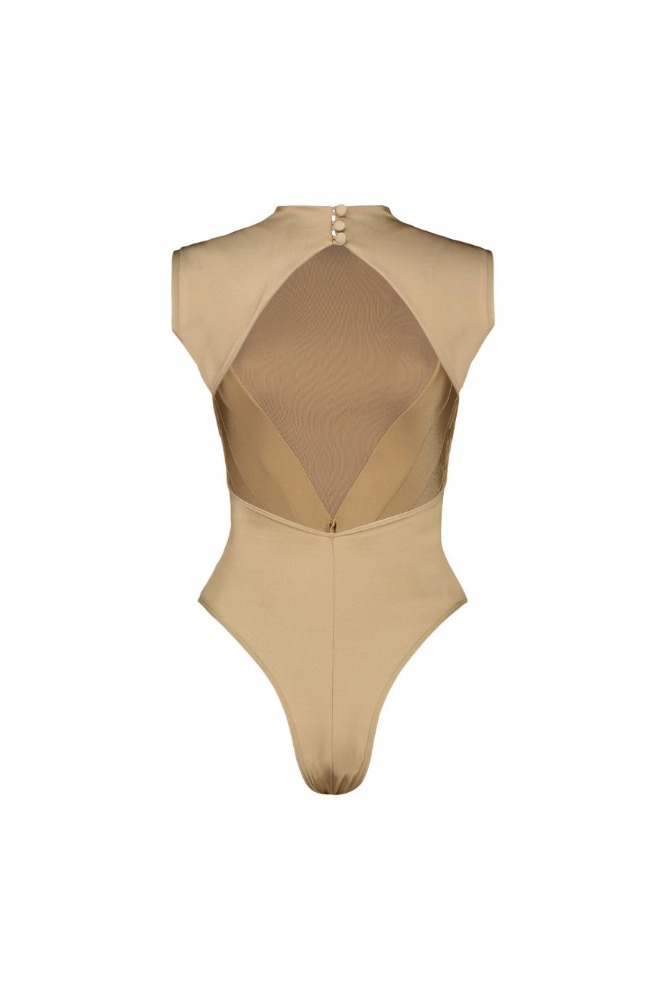 CORSET BODYSUIT NUDE/PURPLE