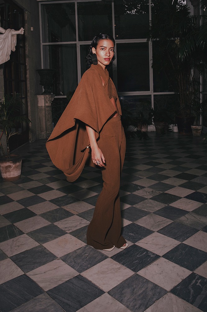 FLARED PANTS BROWN