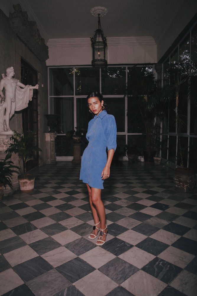 MINI SHIRT DRESS AZURE