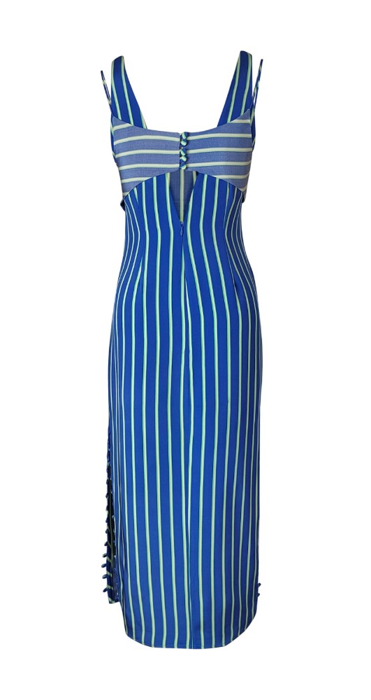 STRIPED PENCIL DRESS AZURE