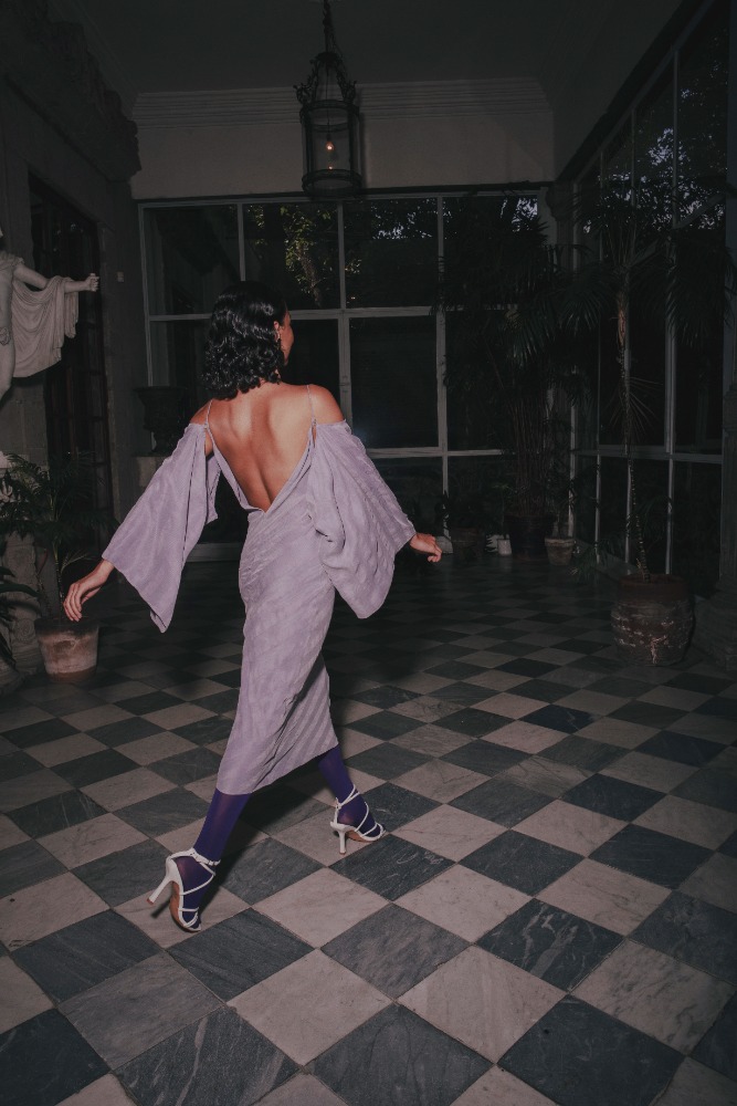 BIAS CUT DRESS LAVANDER