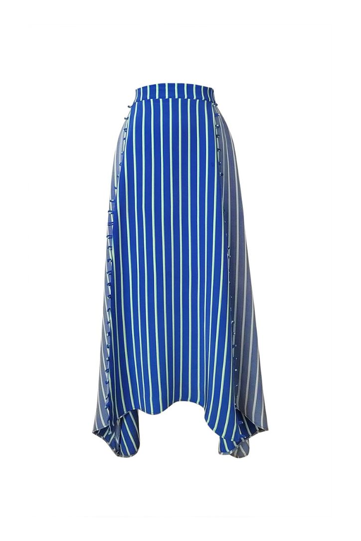 TRAPEZE STRIPED SKIRT AZURE