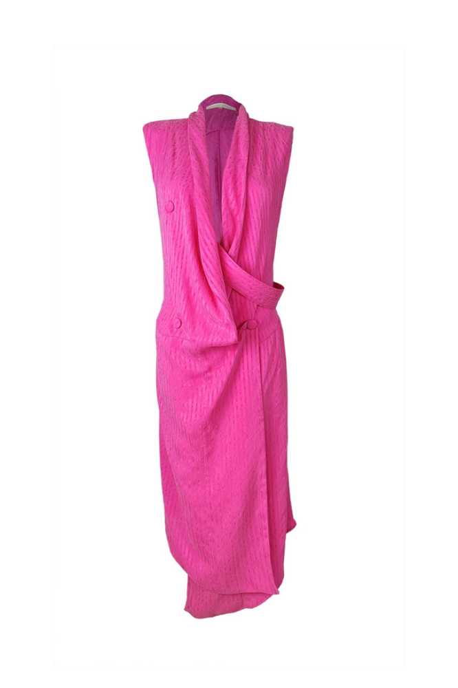 VEST DRESS BUBBLEGUM