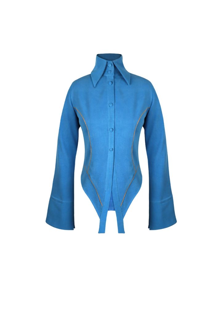 TAILORED BLUE BLOUSE