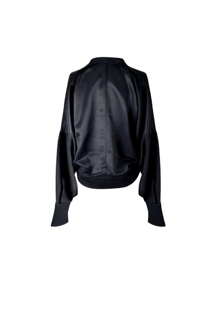 SATIN UPSIDEDOWN BLACK SHIRT