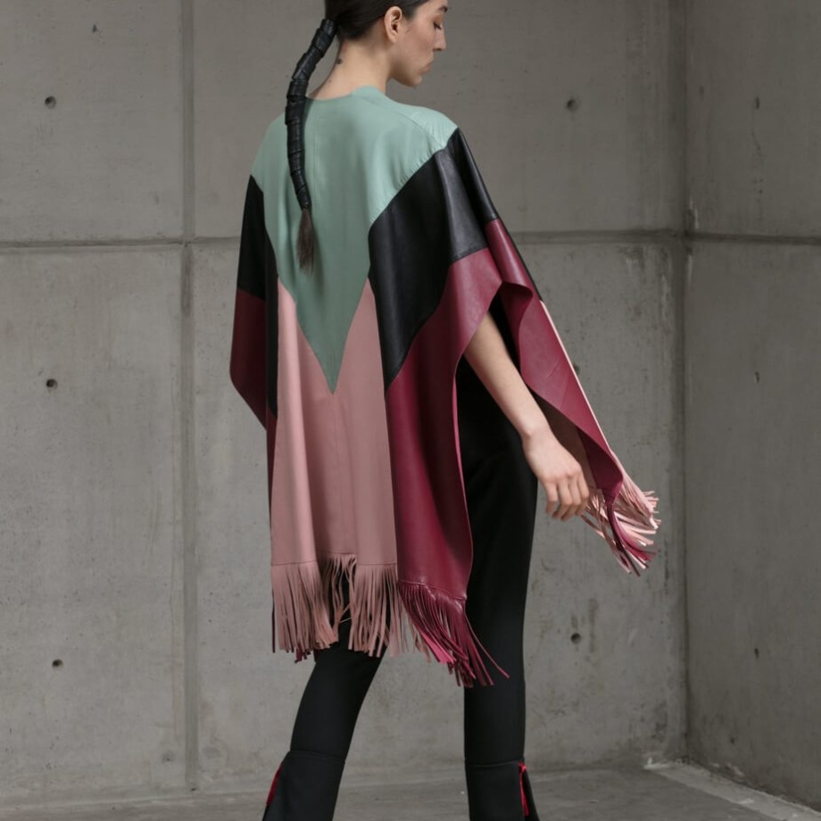 LEATHER MARIA PONCHO