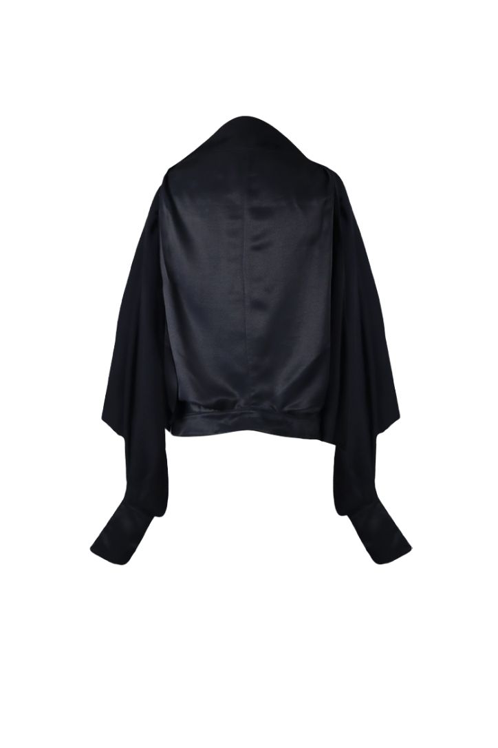 SATIN UPSIDEDOWN BLACK SHIRT
