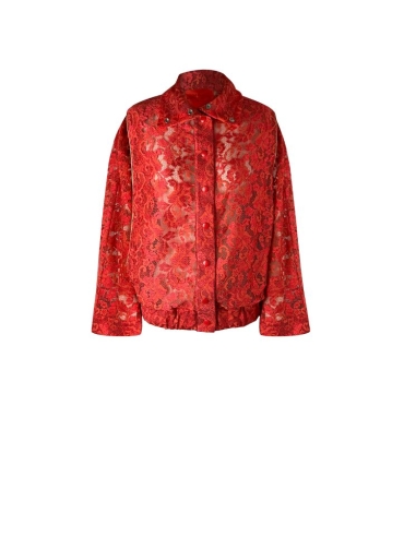 LACE CORAL BOMBER JACKET