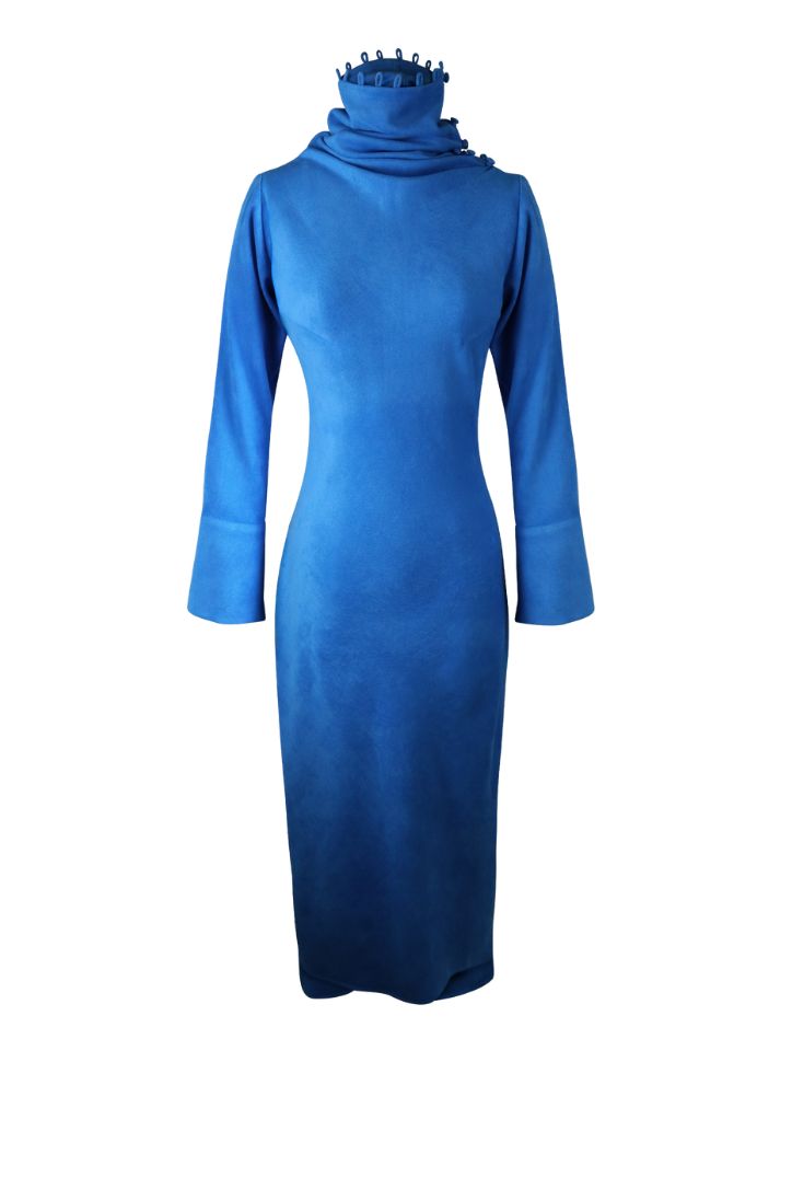 PLUSH COTTON BLUE DRESS