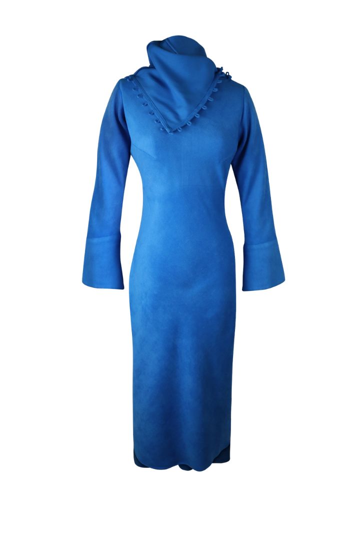 PLUSH COTTON BLUE DRESS