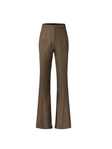 CONTRAST STITCH FLARED PANTS