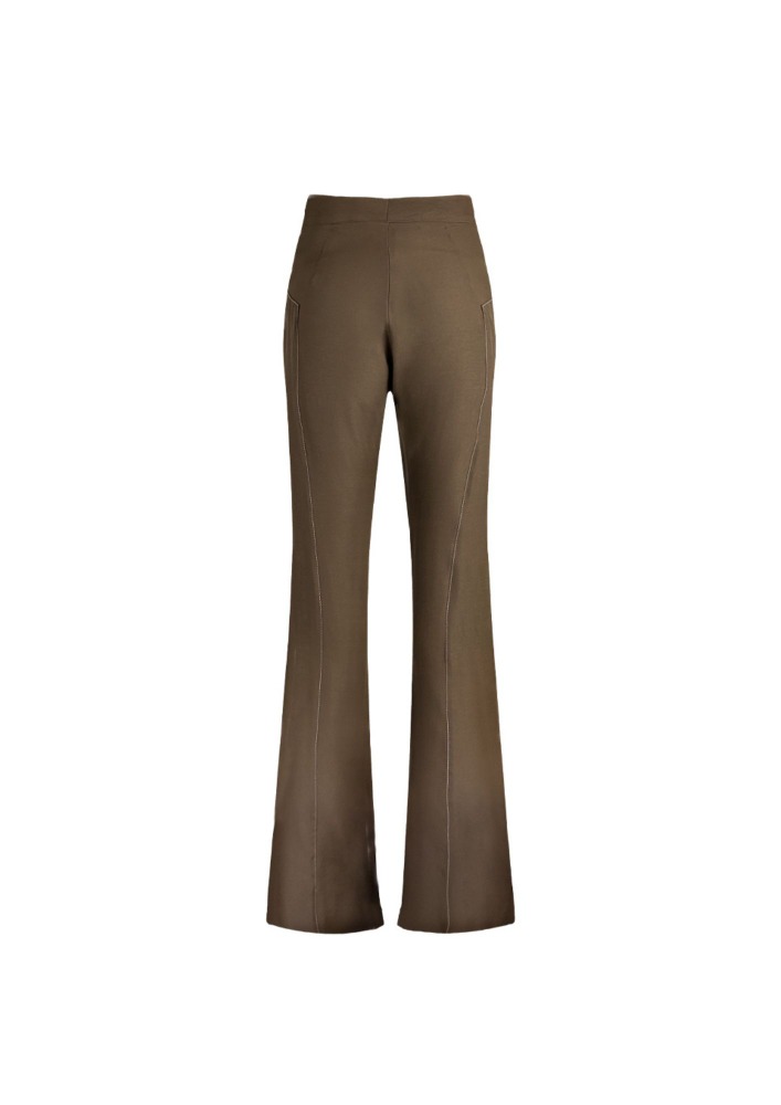 CONTRAST STITCH FLARED PANTS