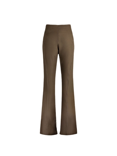 CONTRAST STITCH FLARED PANTS