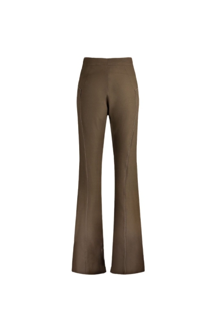 CONTRAST STITCH FLARED PANTS